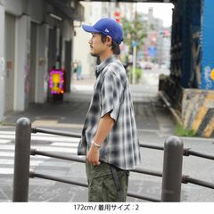 Manual alphabet(マニュアル アルファベット) |[マニュアル アルファベット]オーガニックコットン＆リサイクルポリ オンブレーチェック ビック半袖シャツ