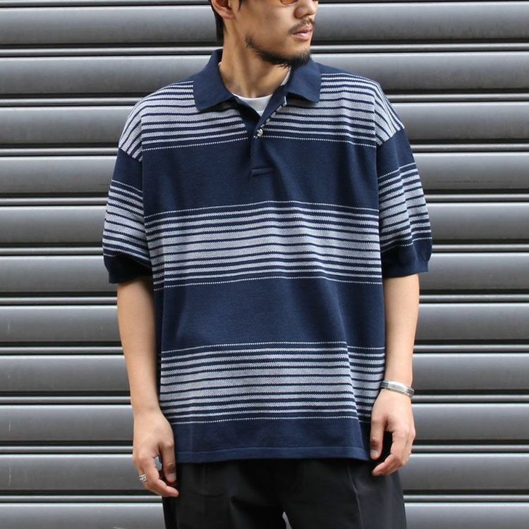 nanamica ストライプポロセーター nanamica (ナナミカ) Stripe Polo Sweater / ストライプポロセーター