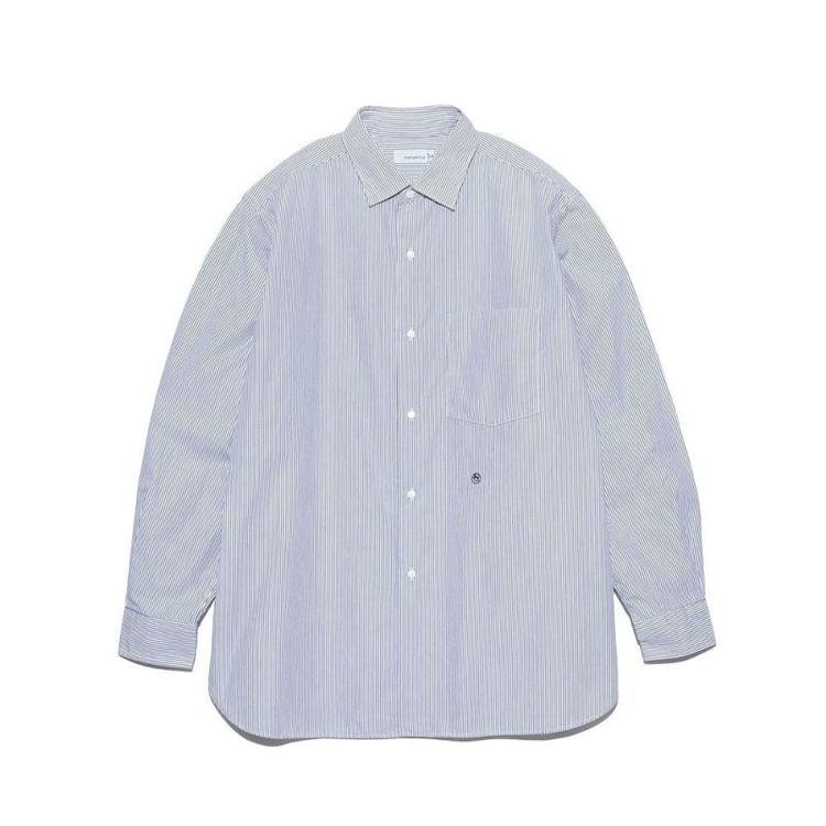nanamica ナナミカ　ストライプシャツ ナナミカ]レギュラーカラーストライプウィンドシャツ / NANAMICA