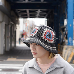NEW ERA(ニューエラ) |[ニューエラ]クロシェ ニットバケット ペーパー ブラック/サンド/ロイヤル/ライトオレンジ
