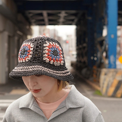 NEW ERA(ニューエラ) |[ニューエラ]クロシェ ニットバケット ペーパー ブラック/サンド/ロイヤル/ライトオレンジ