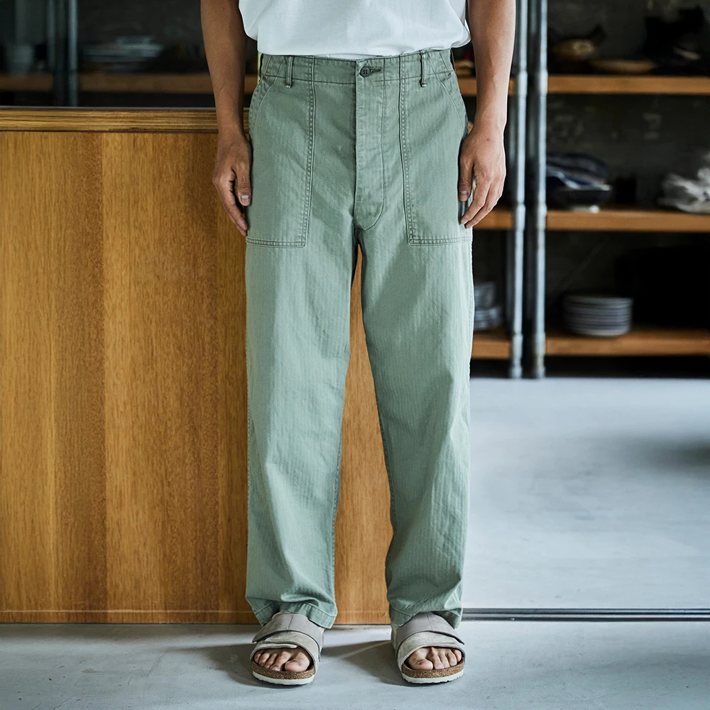 オアスロウ　ヘリンボーン サマー ファティーグパンツ　S 01-5103-16/h66/02/61]orSlow(オアスロウ) HERRINGBONE SUMMER