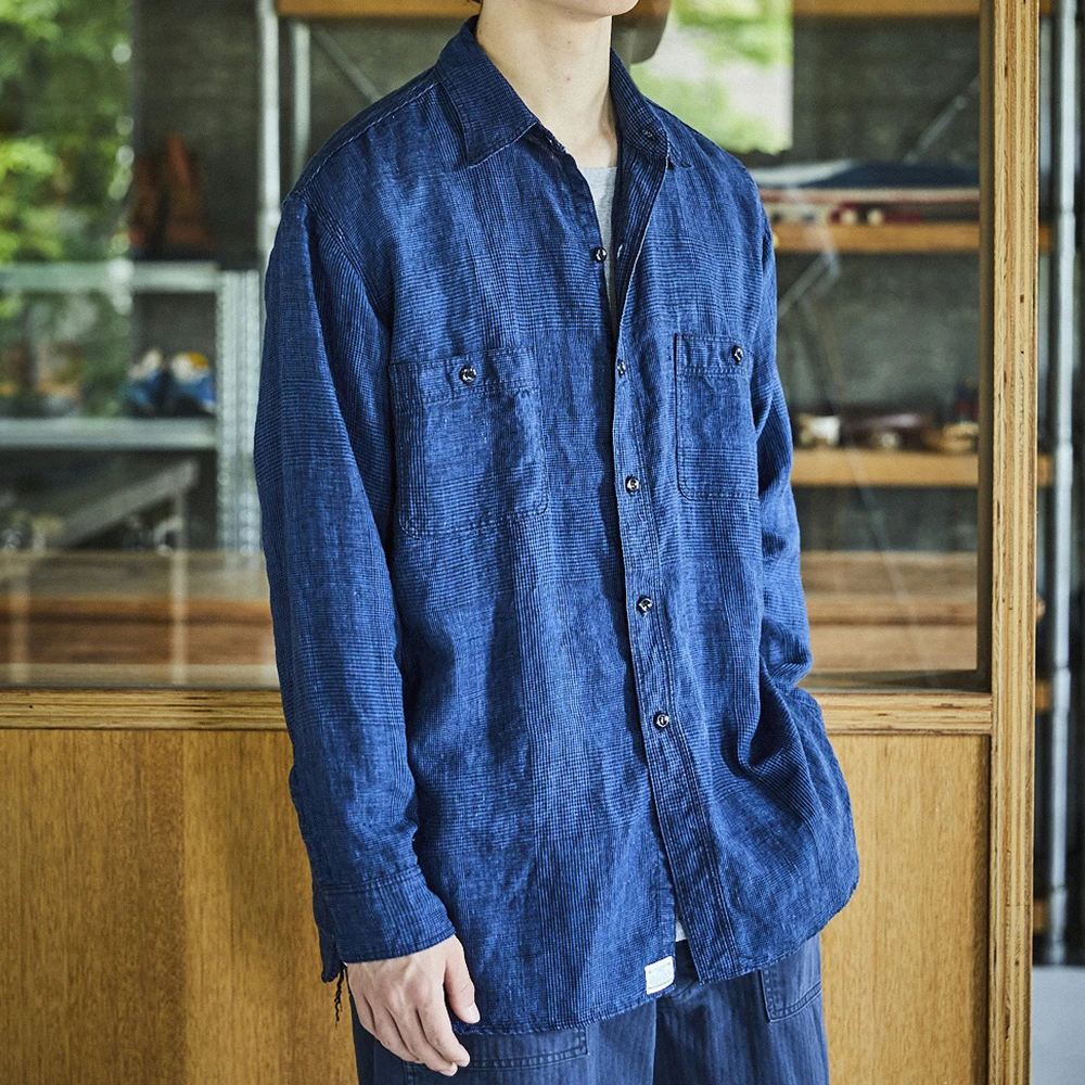 or slow オアスロウ ブルーシャンブレーシャツ 日本製 メンズ 2サイズ