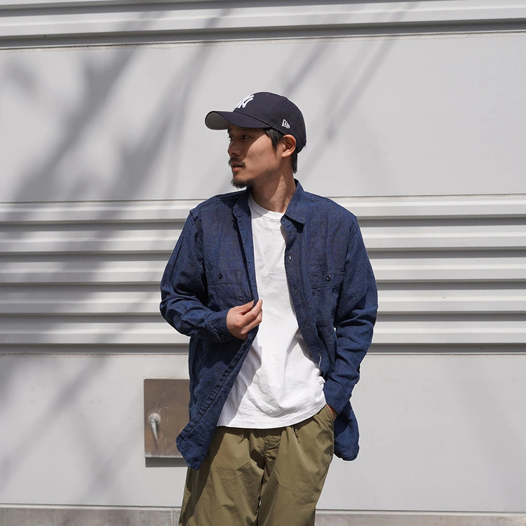 orslow（オアスロウ）　インディゴ染めリネンシャツジャケット　メンズ 01_001.jpg