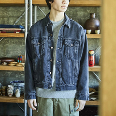 orSlow(オアスロウ) |[オアスロウ]オーガニックコットンフランネルチェックライニングブラックデニムジャケット