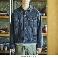 orSlow(オアスロウ) |[オアスロウ]オーガニックコットンフランネルチェックライニングブラックデニムジャケット