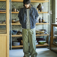 orSlow(オアスロウ) |[オアスロウ]オーガニックコットンフランネルチェックライニングブラックデニムジャケット