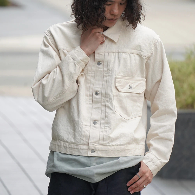 orSlow(オアスロウ) |[オアスロウ]タイプ1 40S プリーテッド フロント ブラウス デニム エクリュ