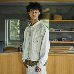 orSlow(オアスロウ) |[オアスロウ]タイプ1 40S プリーテッド フロント ブラウス デニム エクリュ