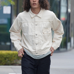 orSlow(オアスロウ) |[オアスロウ]タイプ1 40S プリーテッド フロント ブラウス デニム エクリュ