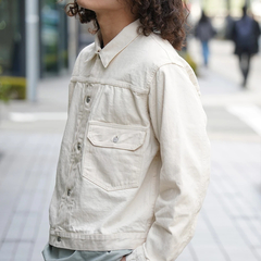 orSlow(オアスロウ) |[オアスロウ]タイプ1 40S プリーテッド フロント ブラウス デニム エクリュ