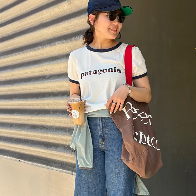 patagonia(パタゴニア) |[パタゴニア]ウィメンズ・'73・テキスト・ロゴ・オーガニック・リンガー・ティー