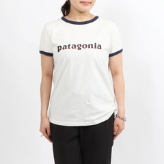patagonia(パタゴニア) |[パタゴニア]ウィメンズ・'73・テキスト・ロゴ・オーガニック・リンガー・ティー