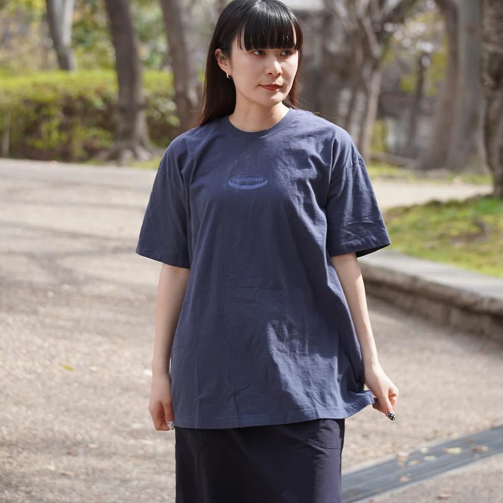 パタゴニア]ウィメンズ・'95 オーバル・ロゴ・オーバーサイズ・Tシャツ