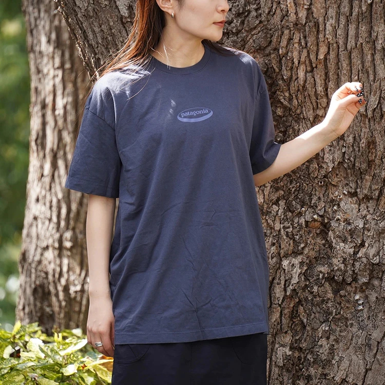 パタゴニア]ウィメンズ・'95 オーバル・ロゴ・オーバーサイズ・Tシャツ