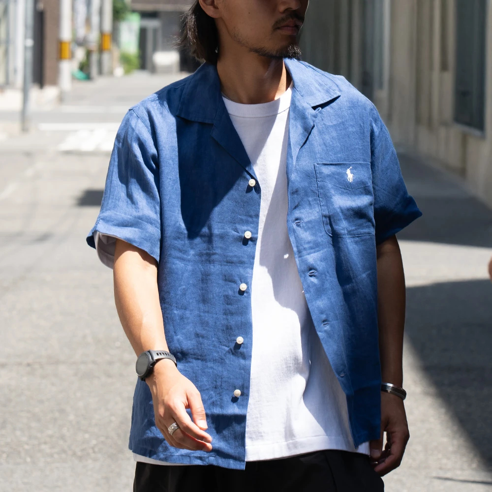 ラルフ ローレン]クラシックフィット リネン キャンプ シャツ / RALPH