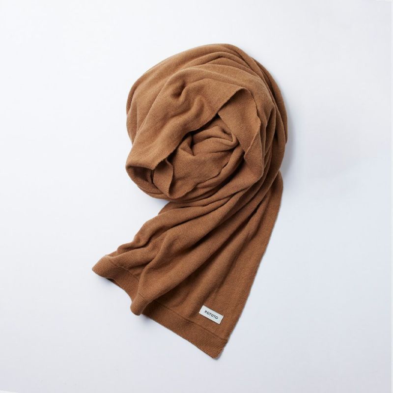 ROTOTO リバーシブルマフラー ロトト]コットンカシミアマフラー