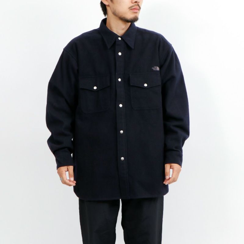 THE NORTH FACE / L/S WOODLAND WOOL SHIRT_ロングスリーブウッドランドウールシャツ/S/ウール/BLK ザ・ノース・フェイス]ロングスリーブウッドランドウールシャツ