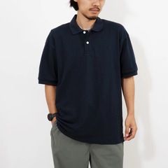 NODU ケーブル編みショートスリーブポロシャツ L ブラック NODU ケーブル編みショートスリーブポロシャツ L ブラック NODU