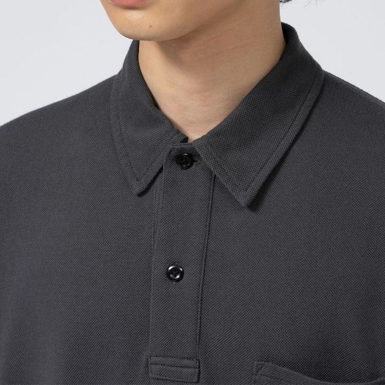 ノースフェイス パープルレーベル フィールド ポロ シャツ M THE NORTH FACE PURPLE LABEL Field Striped Polo Asphalt Gray