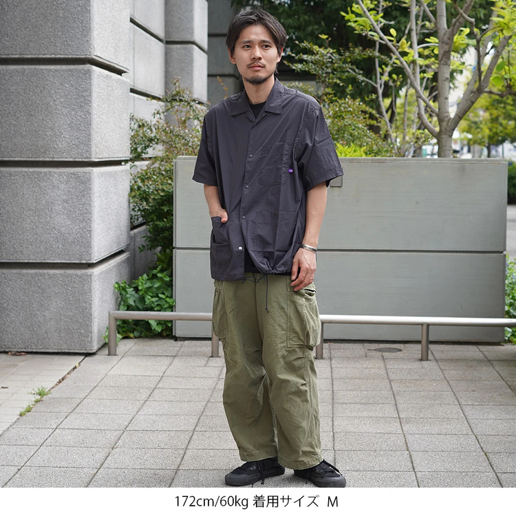 【新品希少】パープルレーベル ナイロンタフタフィールドS/Sシャツ グレーL THE NORTH FACE PURPLE LABEL Nylon Taffeta Field S/S Shirt