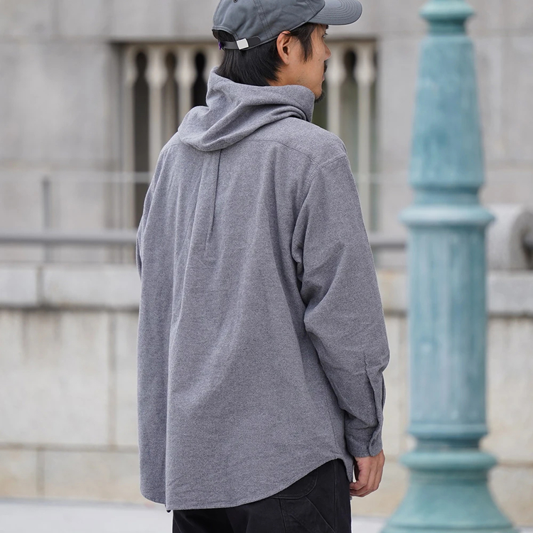 ザノースフェイスパープルレーベル]フランネルマウンテンフーデッド