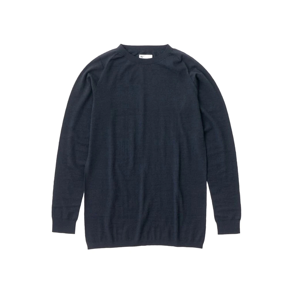 ニュートラルワークス.]ベーシックミッドウールロングスリーブクルー