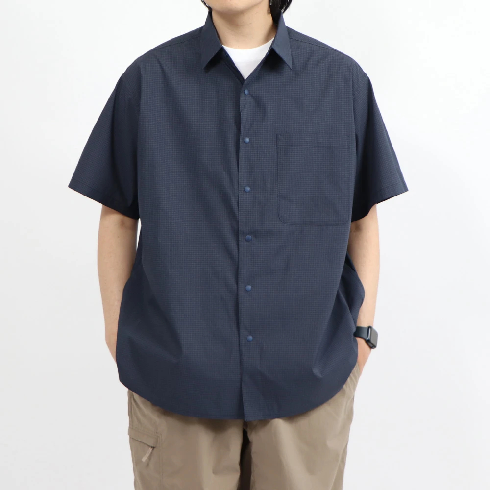 ペーパースカイ]マガジンチェック ビッグハーフシャツ