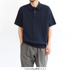 Yonetomi(ヨネトミ) |[Yonetomi / ヨネトミ]  LIGHT WAVE COTTON KNIT POLO / ライトウェーブコットンニットポロ