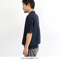 Yonetomi(ヨネトミ) |[Yonetomi / ヨネトミ]  LIGHT WAVE COTTON KNIT POLO / ライトウェーブコットンニットポロ