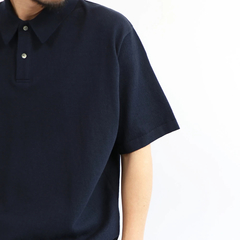 Yonetomi(ヨネトミ) |[Yonetomi / ヨネトミ]  LIGHT WAVE COTTON KNIT POLO / ライトウェーブコットンニットポロ