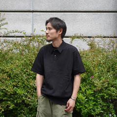 Yonetomi(ヨネトミ) |[Yonetomi / ヨネトミ]  LIGHT WAVE COTTON KNIT POLO / ライトウェーブコットンニットポロ