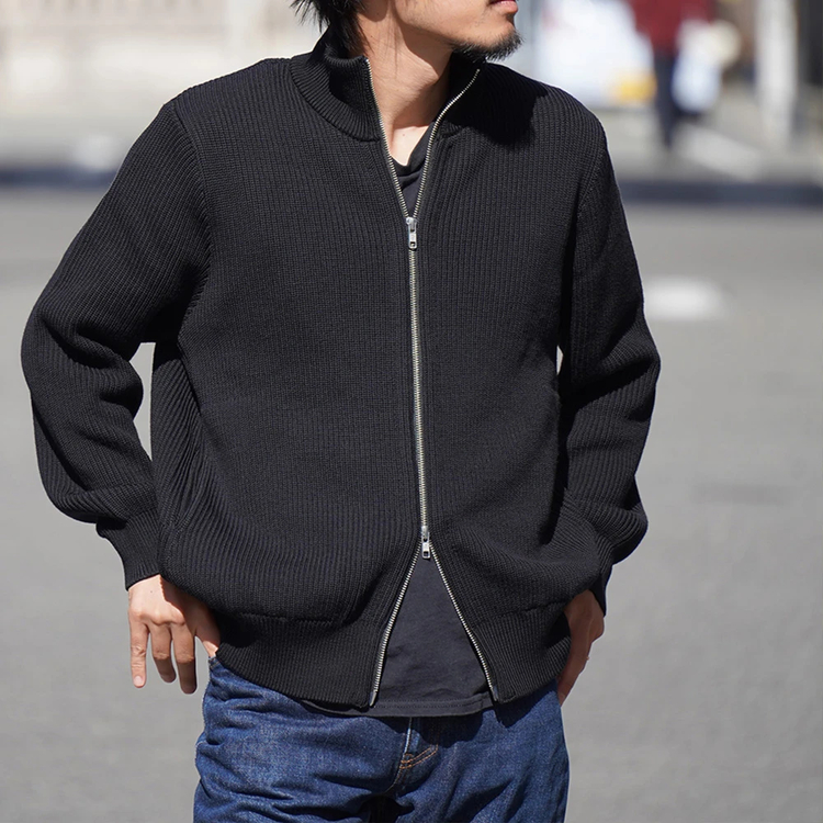 Yonetomi(ヨネトミ) |[ヨネトミ]エクストラファイン リブニット ブルゾン