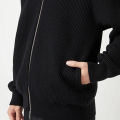 Yonetomi(ヨネトミ) |[ヨネトミ]エクストラファイン リブニット ブルゾン