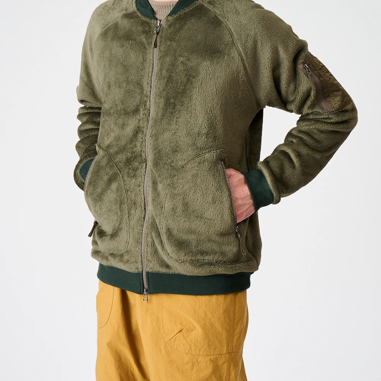 アクシーズクインエレメンツ]ハイロフトフリースのリブジャケット