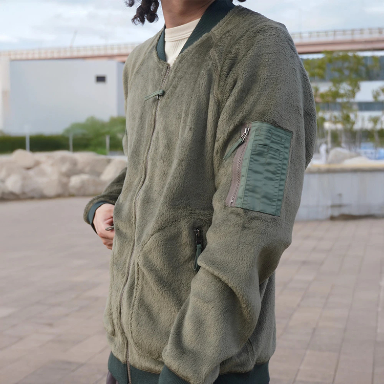 アクシーズクインエレメンツ]ハイロフトフリースのリブジャケット