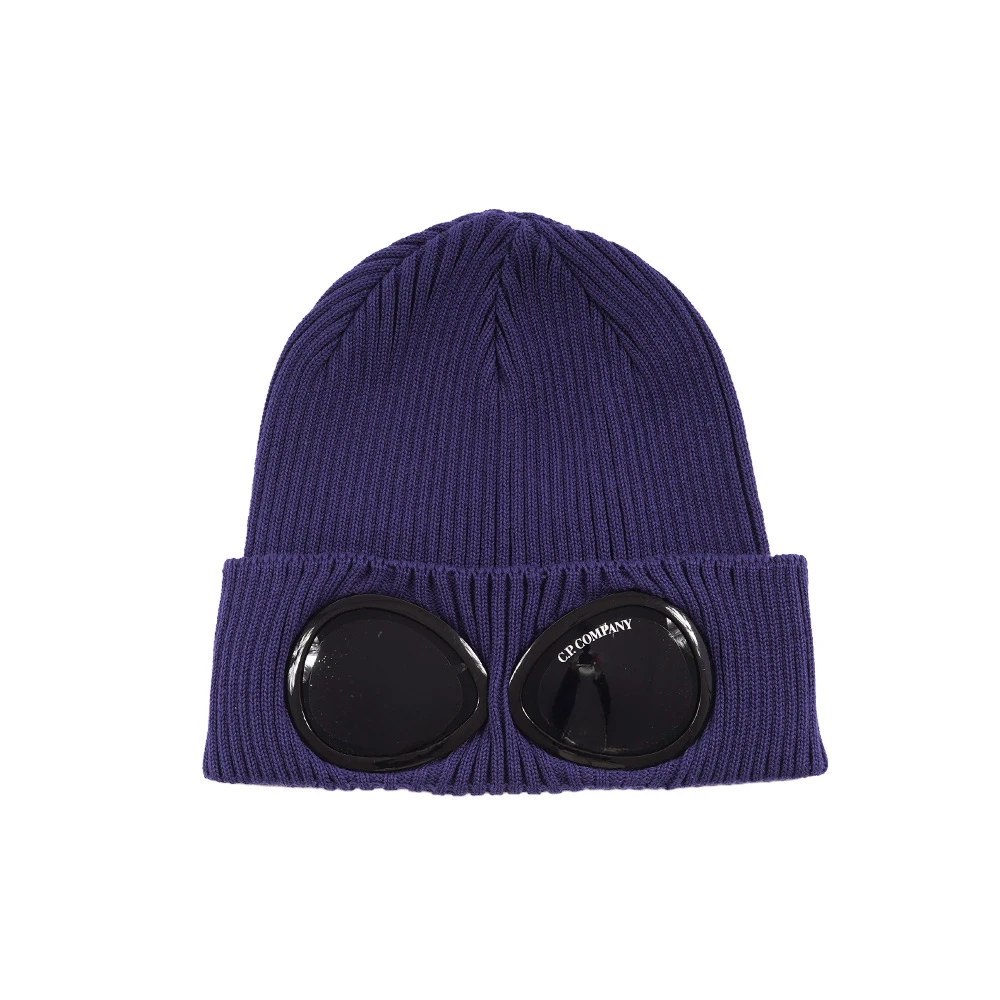 C.P. COMPANY ゴーグル付きニット帽　パープル Cotton Goggle Beanie(ONE Lavender Violet/ラベンダーバイオレット