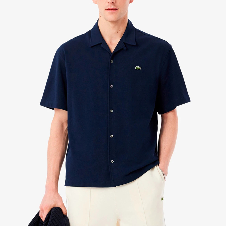 ラコステ]鹿の子地オープンカラーシャツ メンズ / LACOSTE（ラコステ